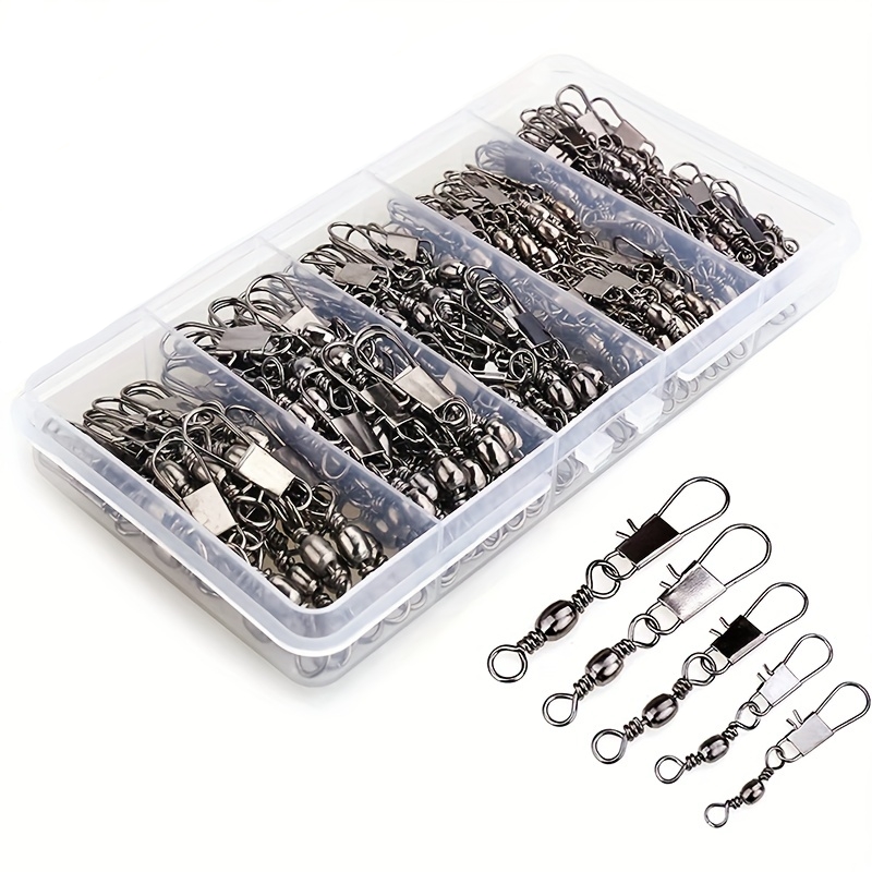 Fishing Equipment Set - 50/200pcs Barrel Snap Swivel Aksesoris Pancing,