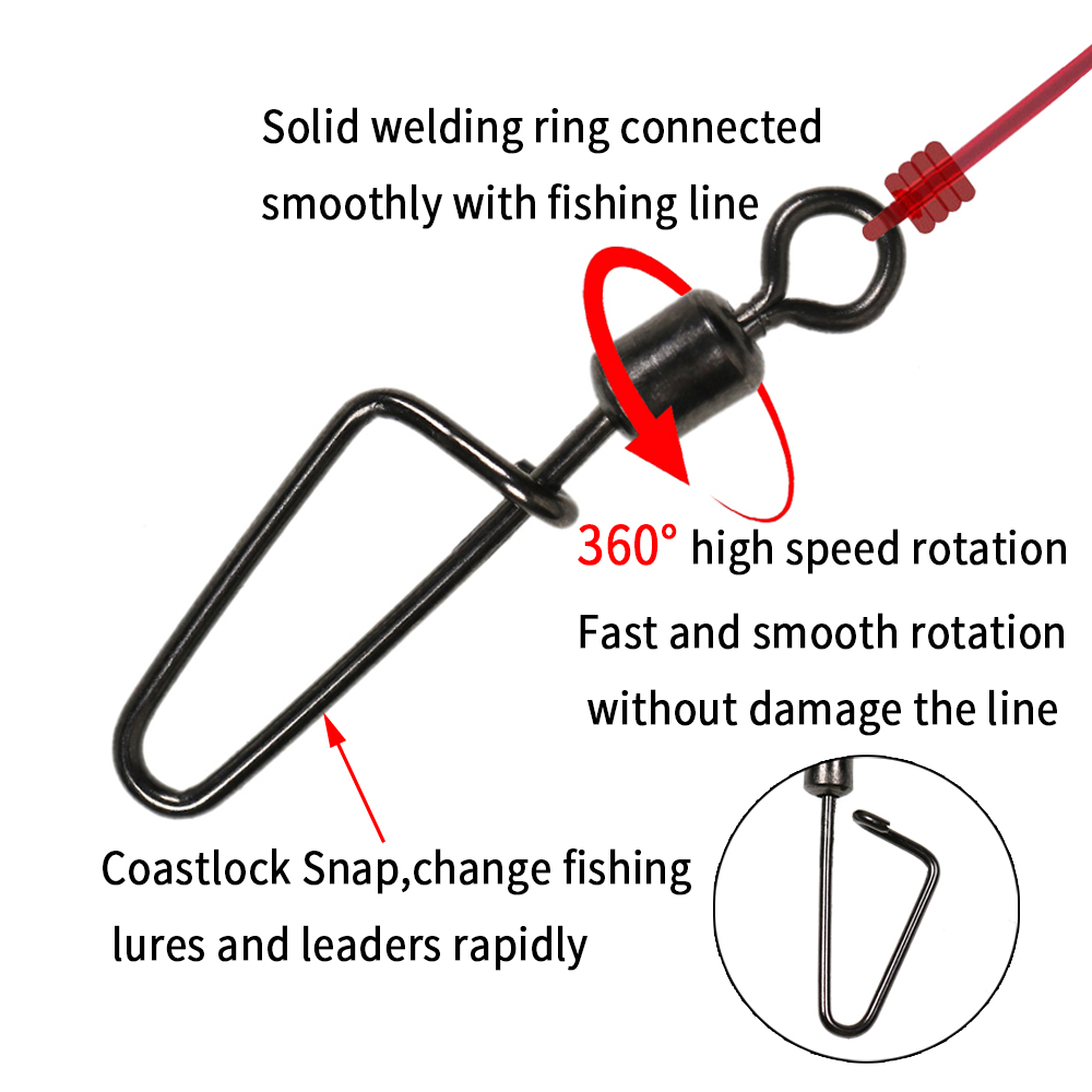 20PCS # 12 -1/0 Rolling Swivel - Fishing Equipment Cheap ulasan dan harga